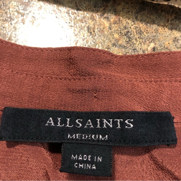 All Saints Raya Shirt Terracotta Women’s M - Picture 5 of 9